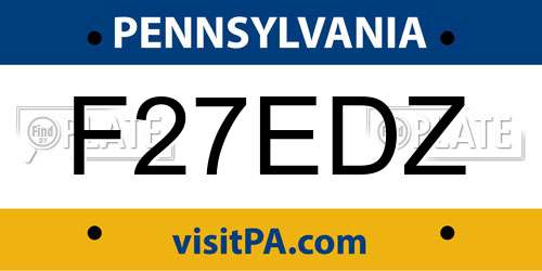 F27EDZ Pennsylvania License Plate