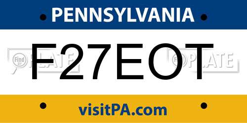F27EOT Pennsylvania License Plate
