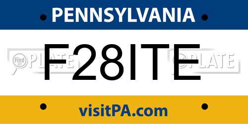 F28ITE Pennsylvania License Plate