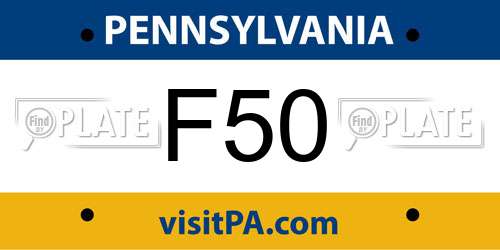 F50 Pennsylvania License Plate
