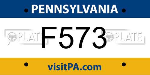 F573 Pennsylvania License Plate