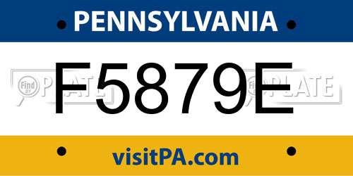 F5879E Pennsylvania License Plate