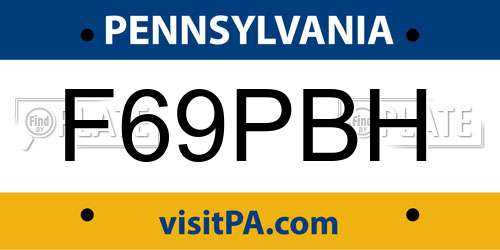 F69PBH Pennsylvania License Plate