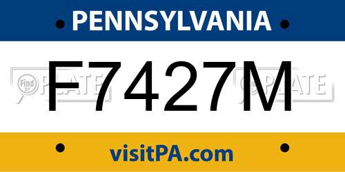 F7427M Pennsylvania License Plate
