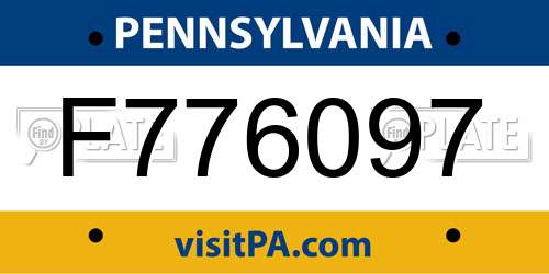 F776097 Pennsylvania License Plate