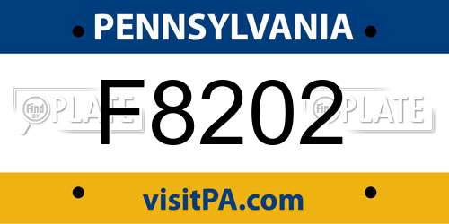 F8202 Pennsylvania License Plate