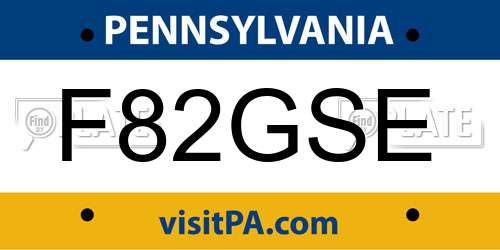 F82GSE Pennsylvania License Plate