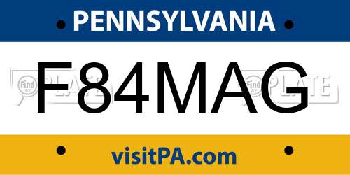 F84MAG Pennsylvania License Plate