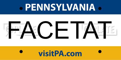 FACETAT Pennsylvania License Plate