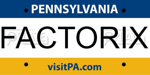 FACTORIX Pennsylvania License Plate