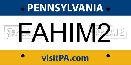 FAHIM2 Pennsylvania License Plate