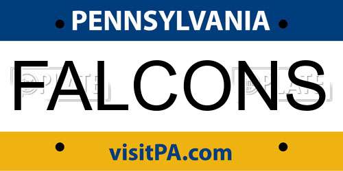 FALCONS Pennsylvania License Plate