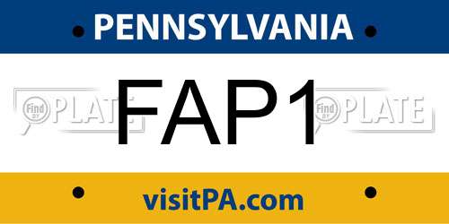 FAP1 Pennsylvania License Plate