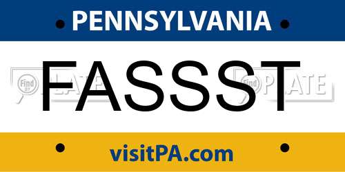 FASSST Pennsylvania License Plate