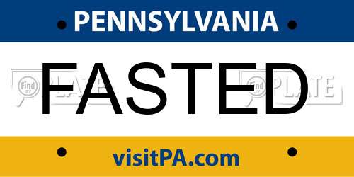 FASTED Pennsylvania License Plate