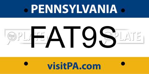 FAT9S Pennsylvania License Plate