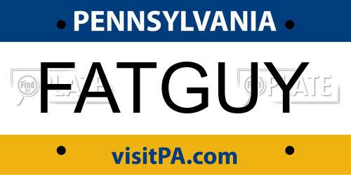 FATGUY Pennsylvania License Plate