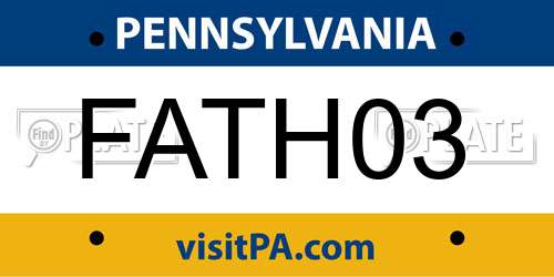 FATH03 Pennsylvania License Plate