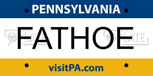 FATHOE Pennsylvania License Plate
