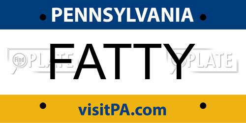 FATTY Pennsylvania License Plate