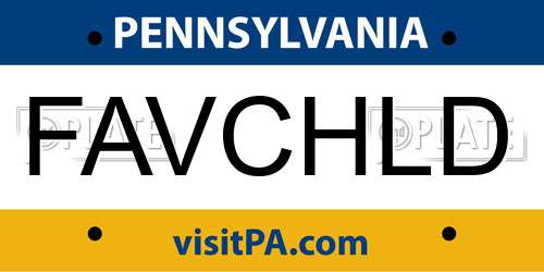 FAVCHLD Pennsylvania License Plate