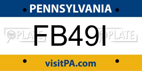 FB49I Pennsylvania License Plate