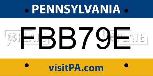 FBB79E Pennsylvania License Plate