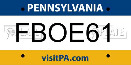 FBOE61 Pennsylvania License Plate