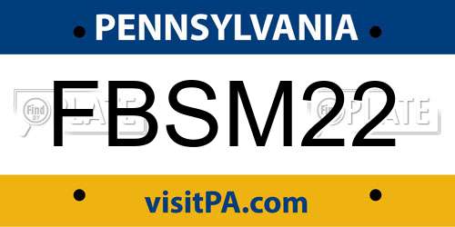 FBSM22 Pennsylvania License Plate