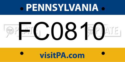 FC0810 Pennsylvania License Plate