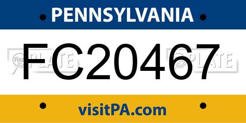 FC20467 Pennsylvania License Plate