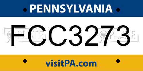 FCC3273 Pennsylvania License Plate