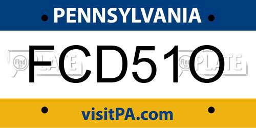 FCD51O Pennsylvania License Plate