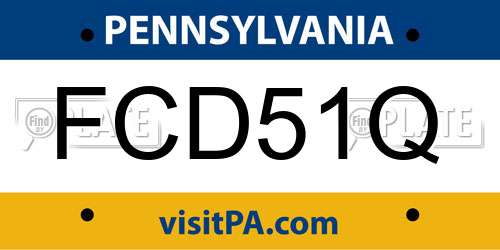 FCD51Q Pennsylvania License Plate