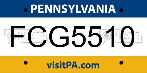 FCG5510 Pennsylvania License Plate
