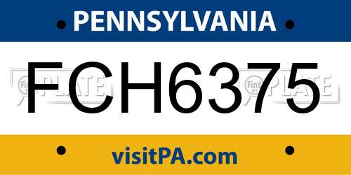 FCH6375 Pennsylvania License Plate