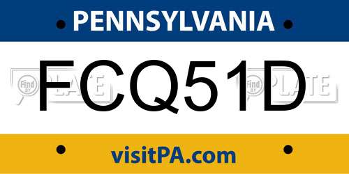 FCQ51D Pennsylvania License Plate