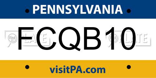 FCQB10 Pennsylvania License Plate