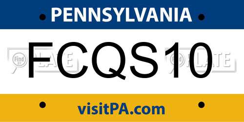 FCQS10 Pennsylvania License Plate