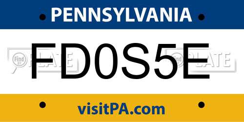 FD0S5E Pennsylvania License Plate