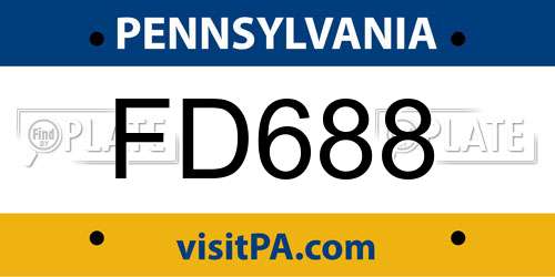 FD688 Pennsylvania License Plate