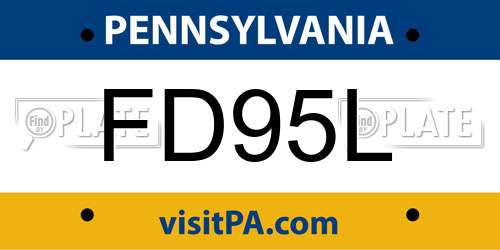 FD95L Pennsylvania License Plate