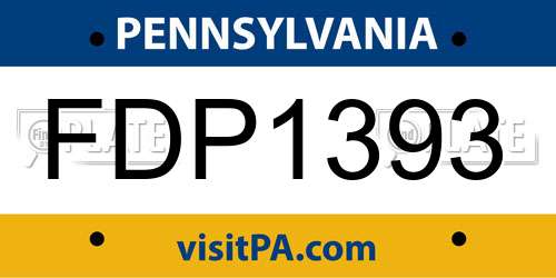 FDP1393 Pennsylvania License Plate