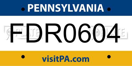 FDR0604 Pennsylvania License Plate