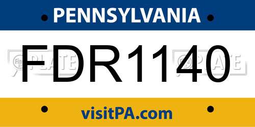 FDR1140 Pennsylvania License Plate