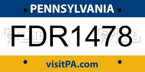 FDR1478 Pennsylvania License Plate