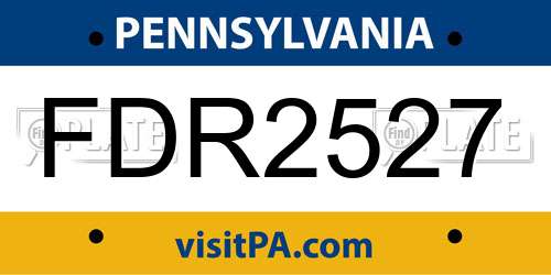 FDR2527 Pennsylvania License Plate