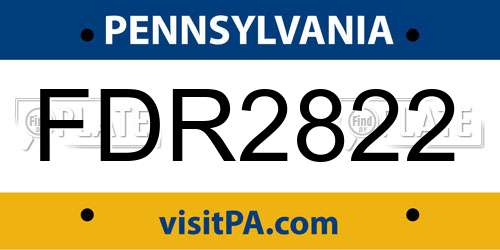 FDR2822 Pennsylvania License Plate