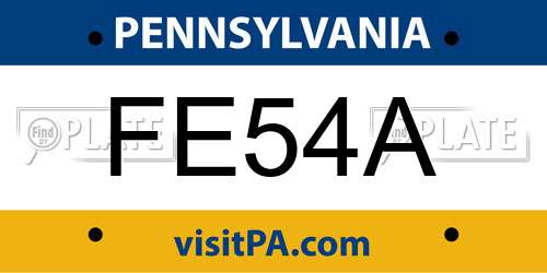 FE54A Pennsylvania License Plate