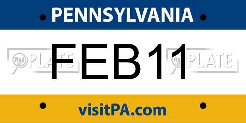 FEB11 Pennsylvania License Plate